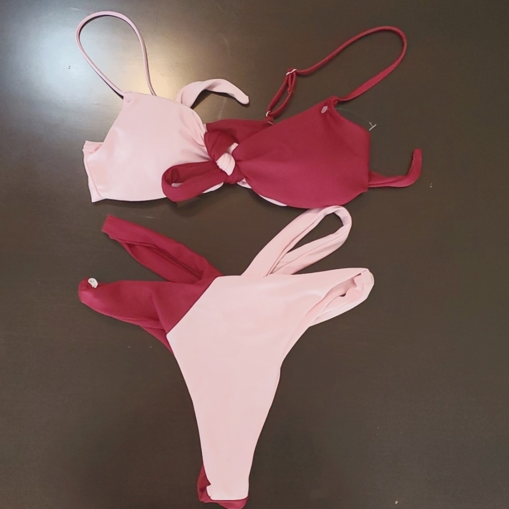 New Pink and burgundy  sexy Bikini. Size M